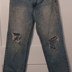Women’s BDG Urban Outfitters Cowboy Straight Denim Distressed Blue Jeans